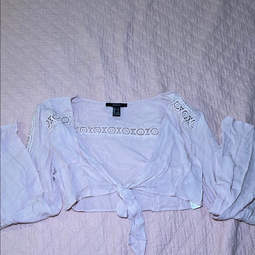 Women's Lavender Lace Detail Top